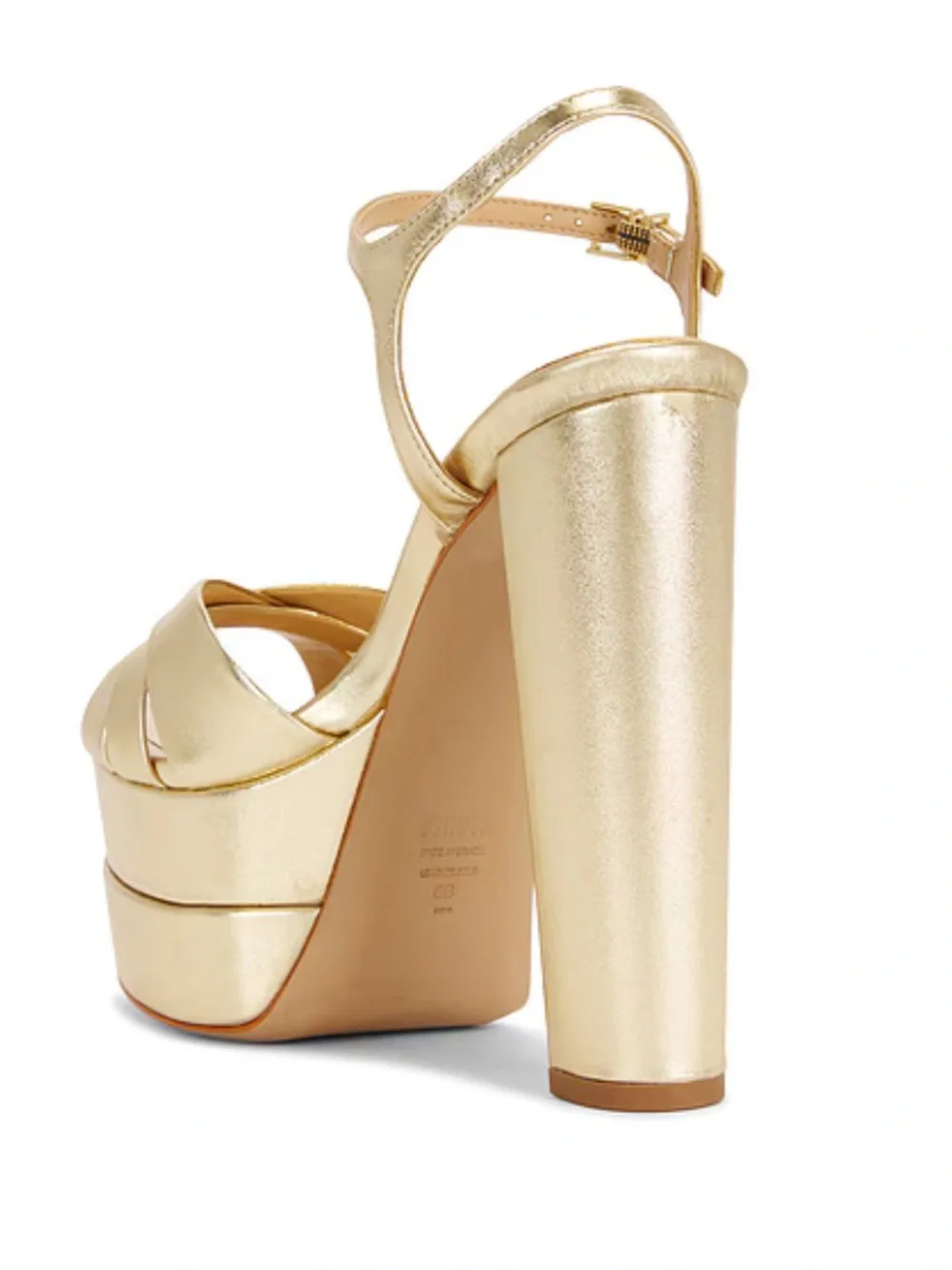 Schutz Keefa High Platforms Platina Gold Heels Sandals shoes Revolve 7